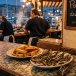Anthony Bourdain Marseille restaurants : table, poisson du jour et vin rouge au Vieux-Port