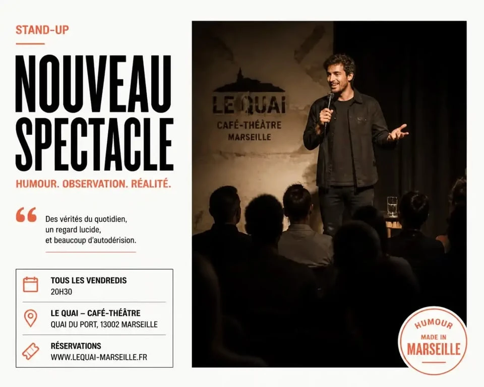 Humoristes marseille sur scène dans un café-théâtre intimiste