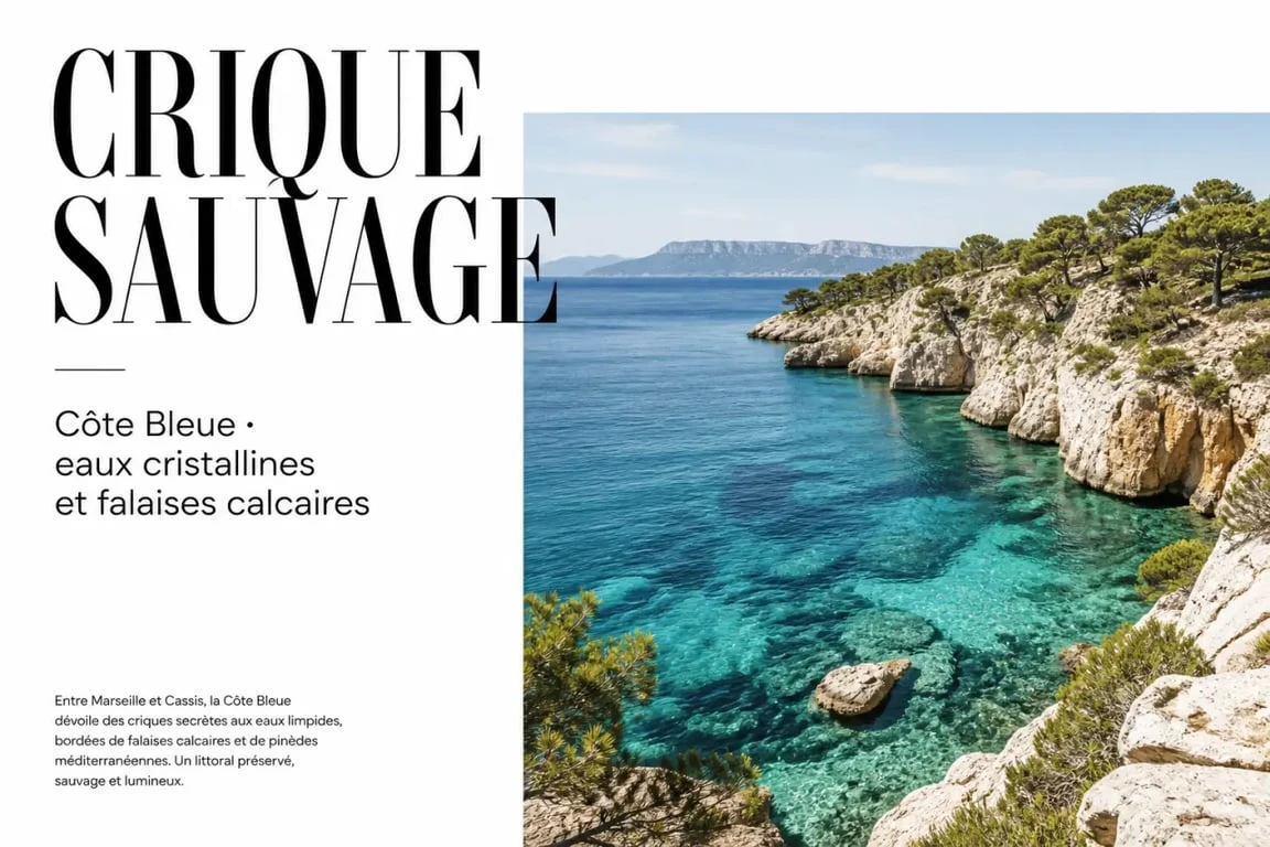 Crique sauvage et calanque de la Côte Bleue