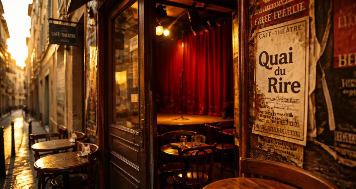 Humoristes Marseille au Quai du Rire, cabaret avec micro sur scène