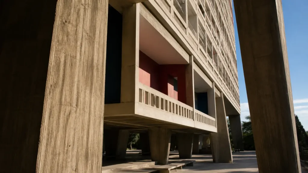 La citee radieuse à Marseille, béton brut et loggias