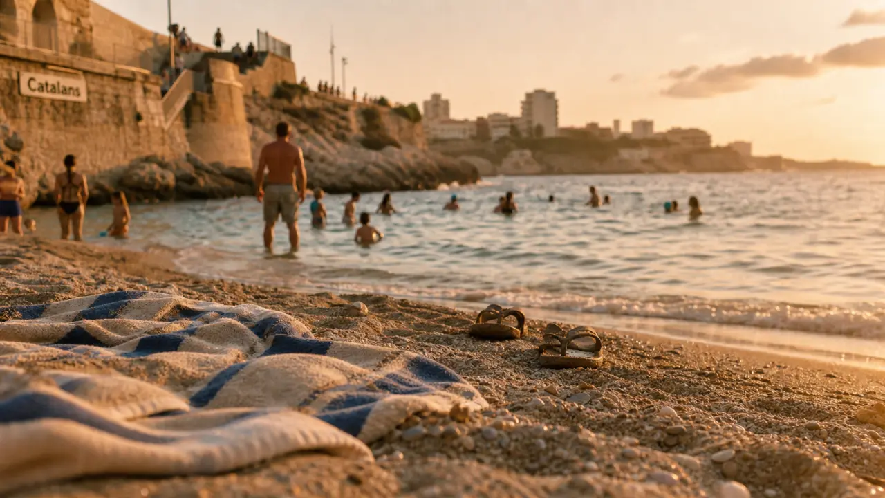 Plage des catalans marseille : sable, accès et baignade en golden hour