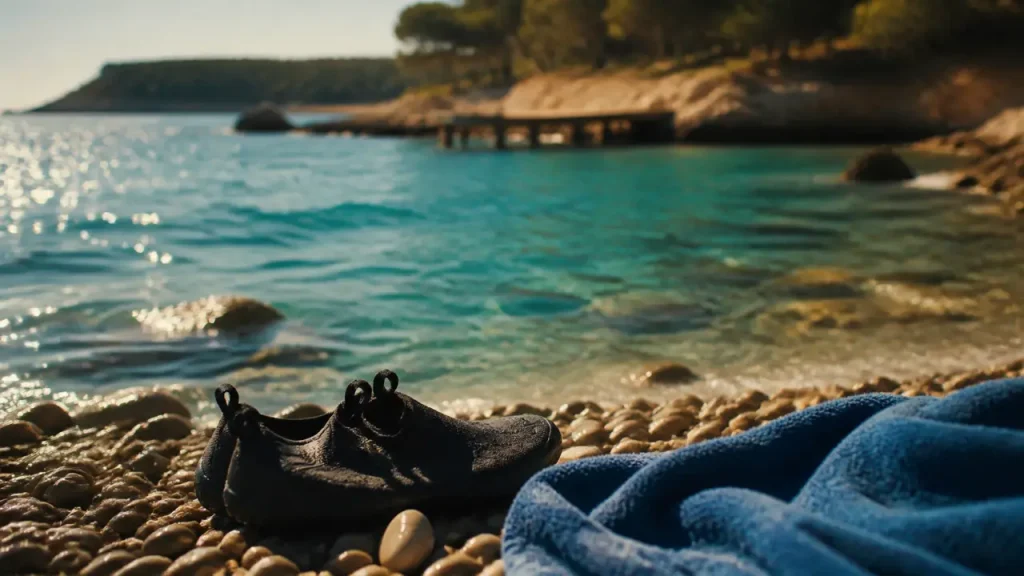 Plages cote bleue : crique turquoise entre galets et eau claire