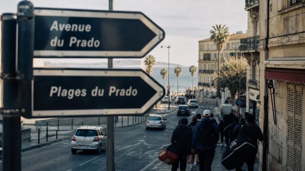 Prado Marseille : panneau Avenue du Prado et Plages du Prado