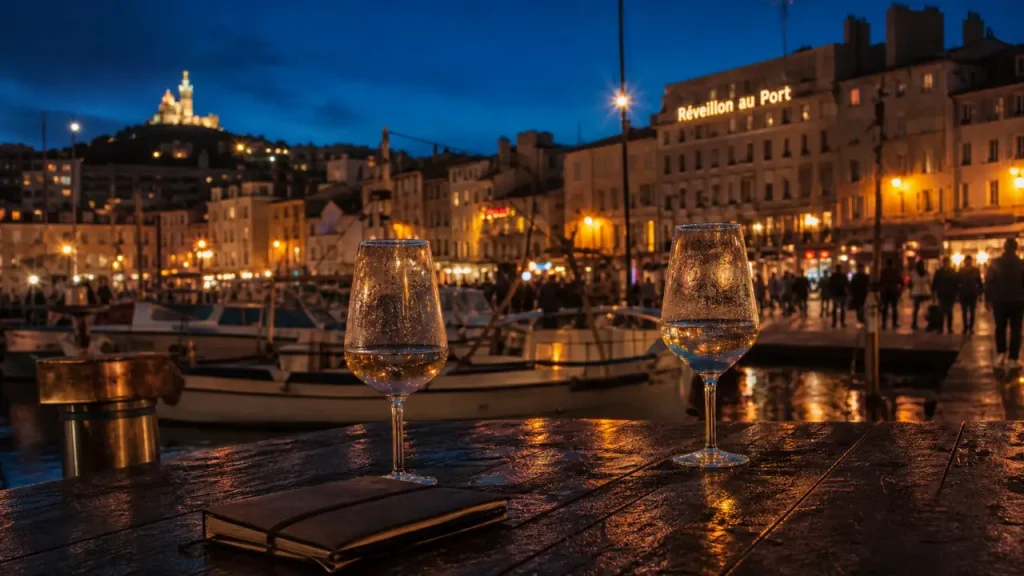 Que faire a marseille le 31 decembre : vue Vieux-Port, golden hour