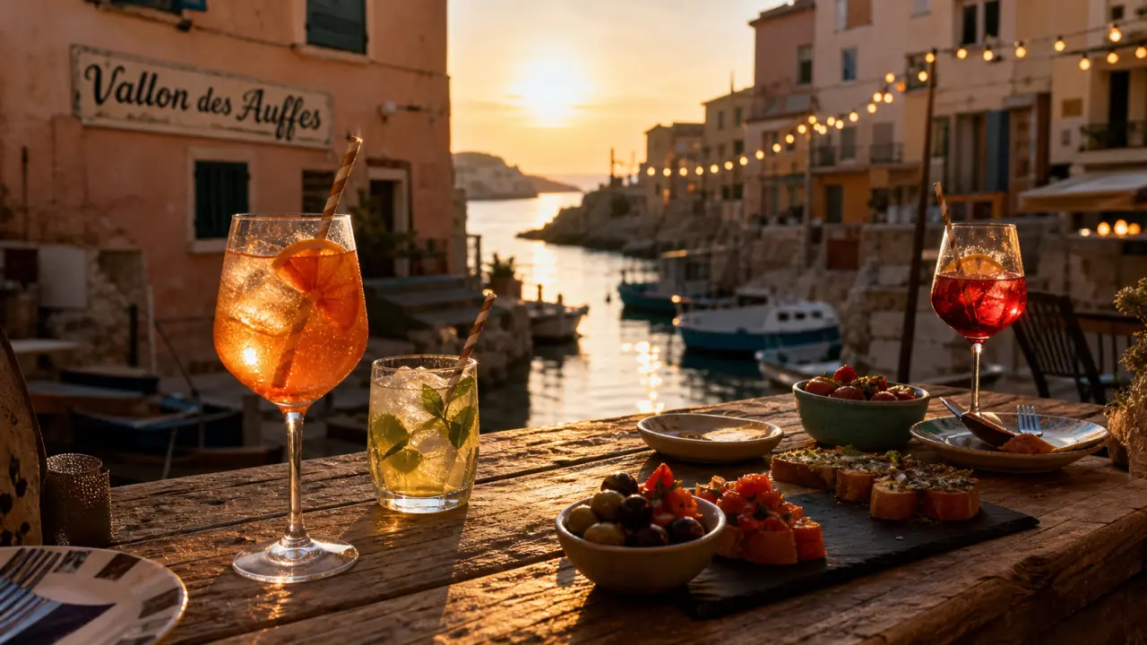 Que faire a marseille le soir au Vallon des Auffes : apéro sunset face à la mer