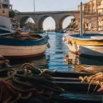 Vallon des Auffes, port avec pont et pointus