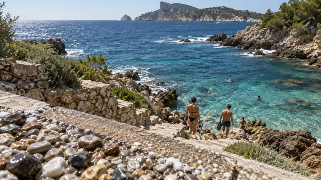 Calanque du cap rousset, eau cristalline et réserve marine sur la Côte Bleue