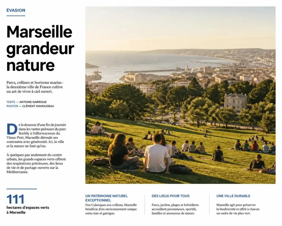 Vue sur le Vieux-Port de Marseille depuis un parc à Marseille