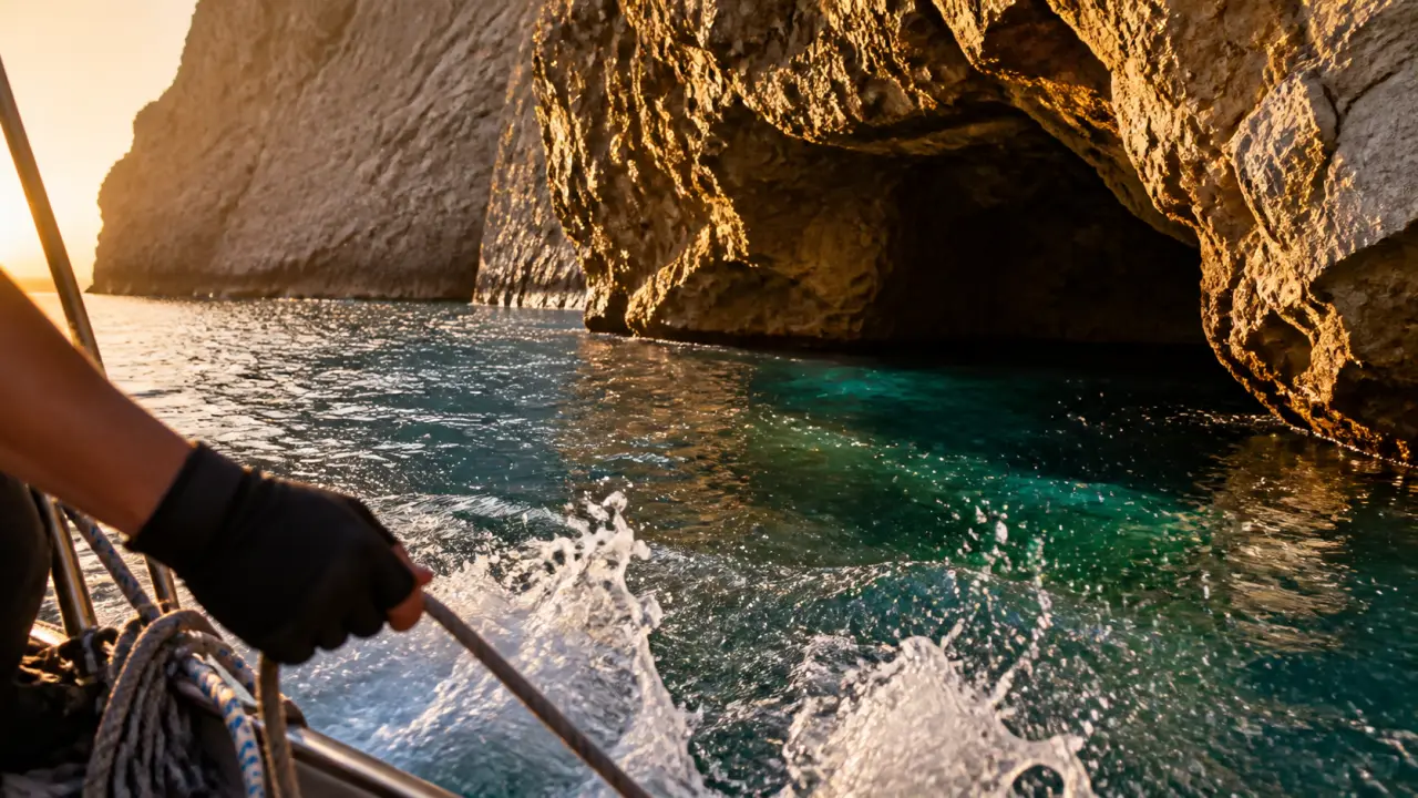 Grotte bleue marseille : eau turquoise et entrée de grotte rocheuse
