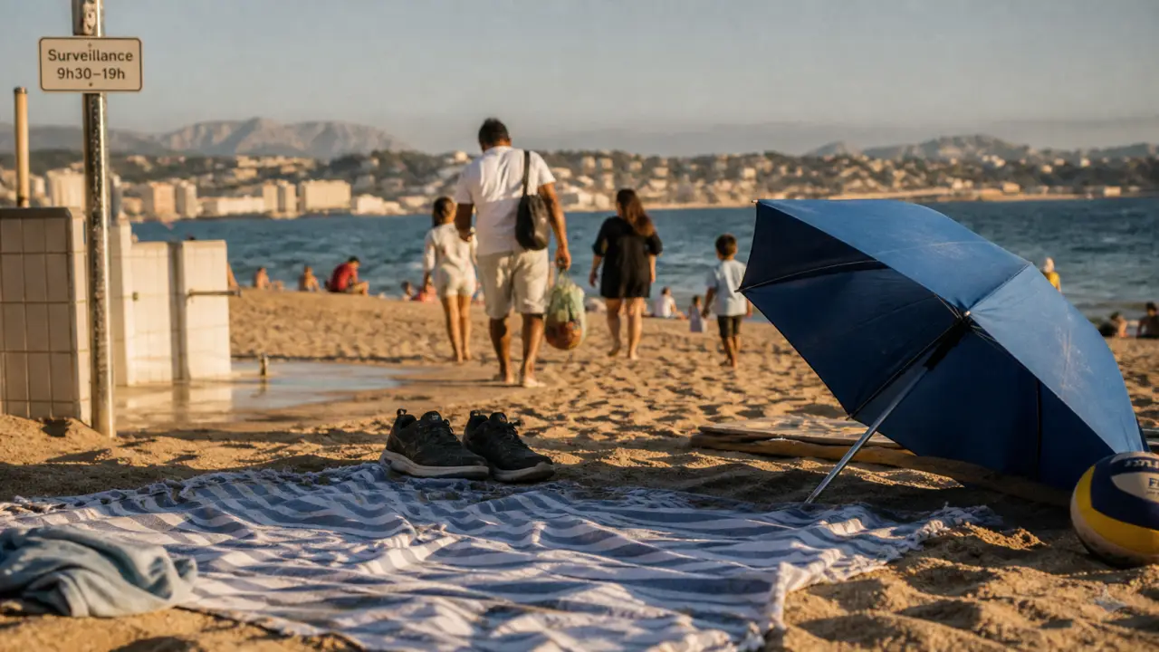 Plage du prophète à Marseille : baignade surveillée, famille à la mer