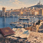 Que faire le 1er mai à Marseille : passeport sur une rambarde au Vieux-Port, vue du Panier