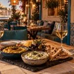 Restaurant grec à Marseille en intérieur : mezzes grecques et briki au café