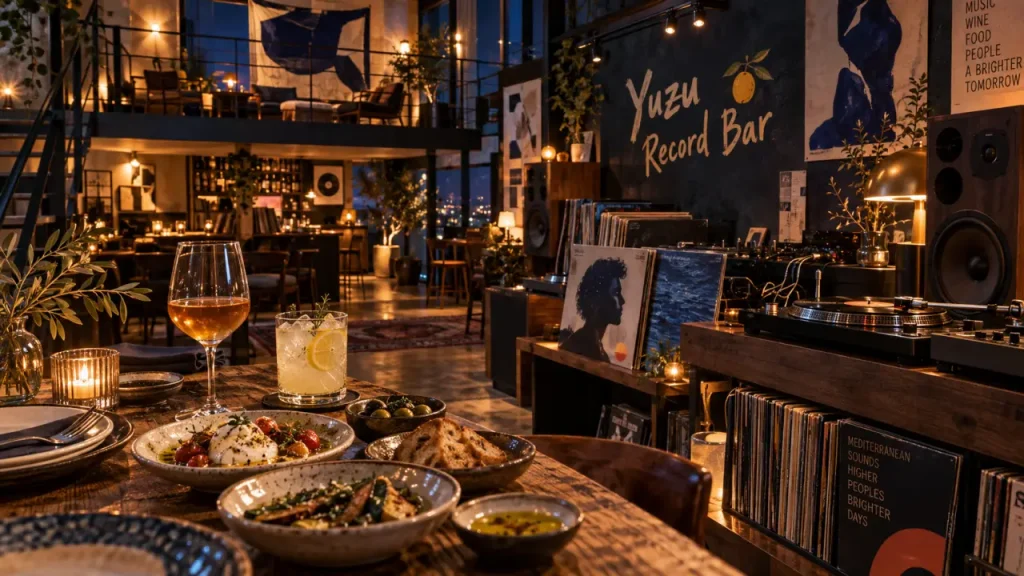 Yuzu Record Bar est un restaurant, un bar audiophile et une galerie à Noailles
