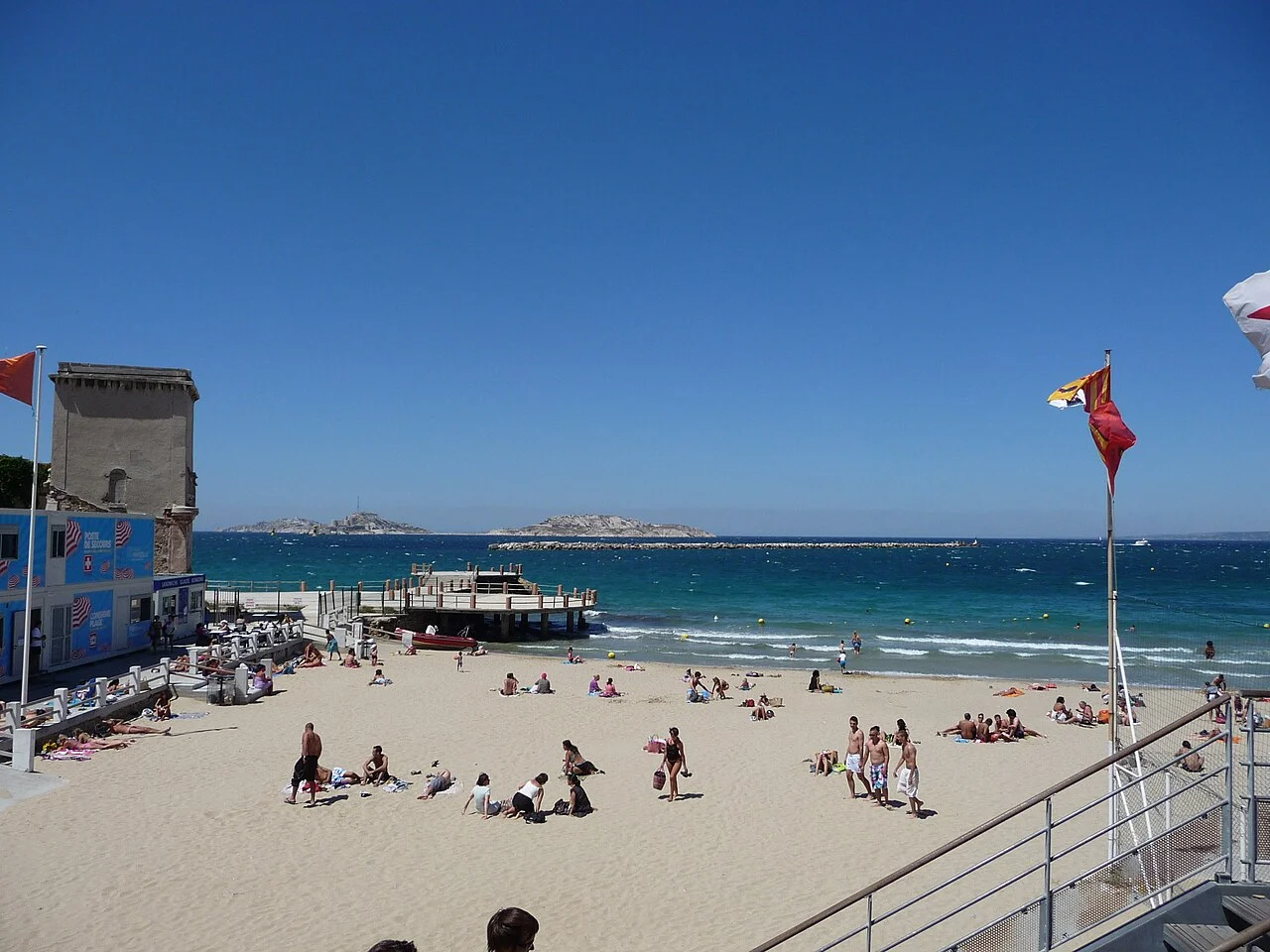 Plage des Catalans : vue du site, photographie du 1er juillet 2011