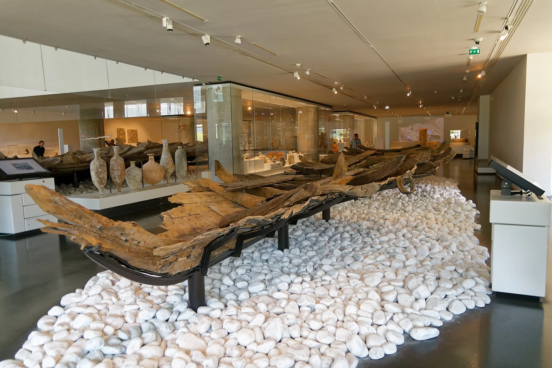 Épave de navire romain présentée au musée d’Histoire de Marseille, photographiée le 10 août 2018.