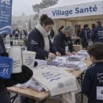 marseille bleue au Parc Borély : dossards et bénévoles pour courses enfants