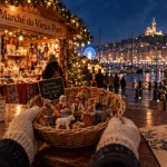Marseille Christmas Markets au Vieux-Port : chalets de Noël illuminés
