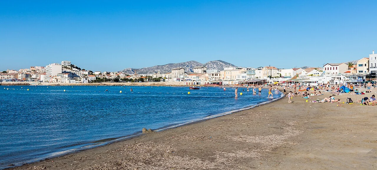 Plage de la Pointe Rouge : vue du site, photographie du 22 juin 2016