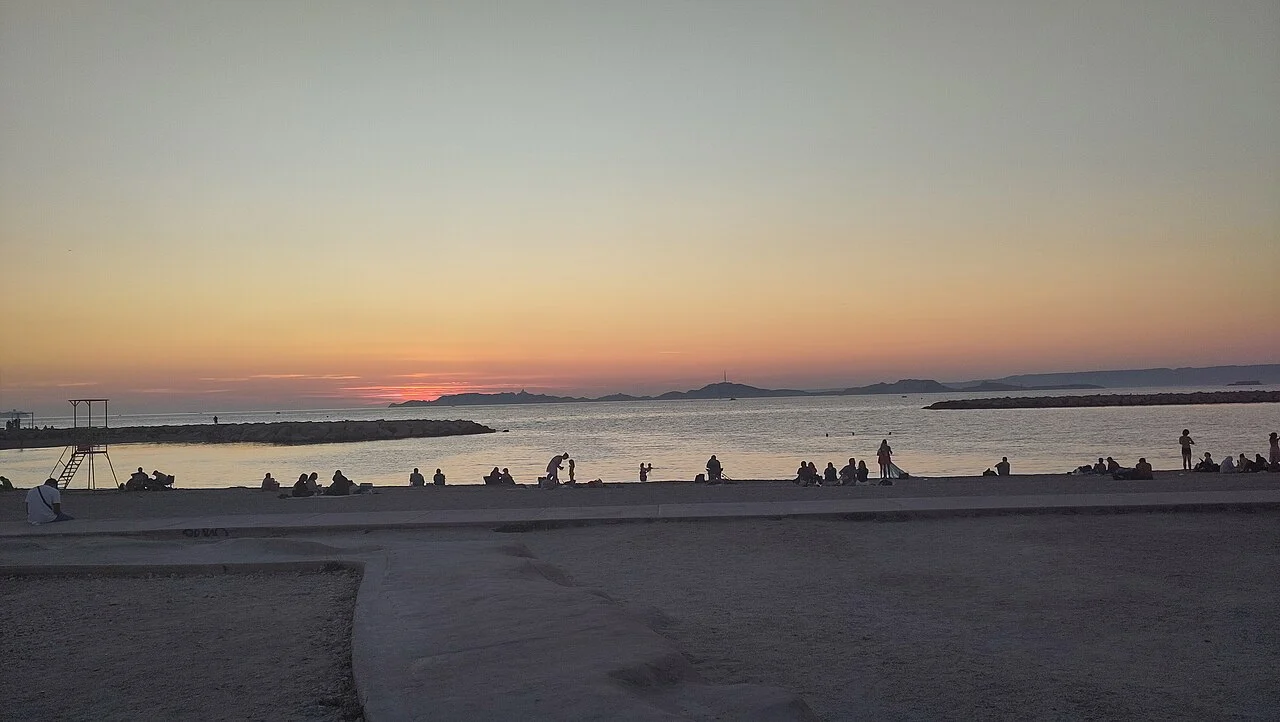 Plages du Prado : vue du site, photographie du 9 septembre 2023