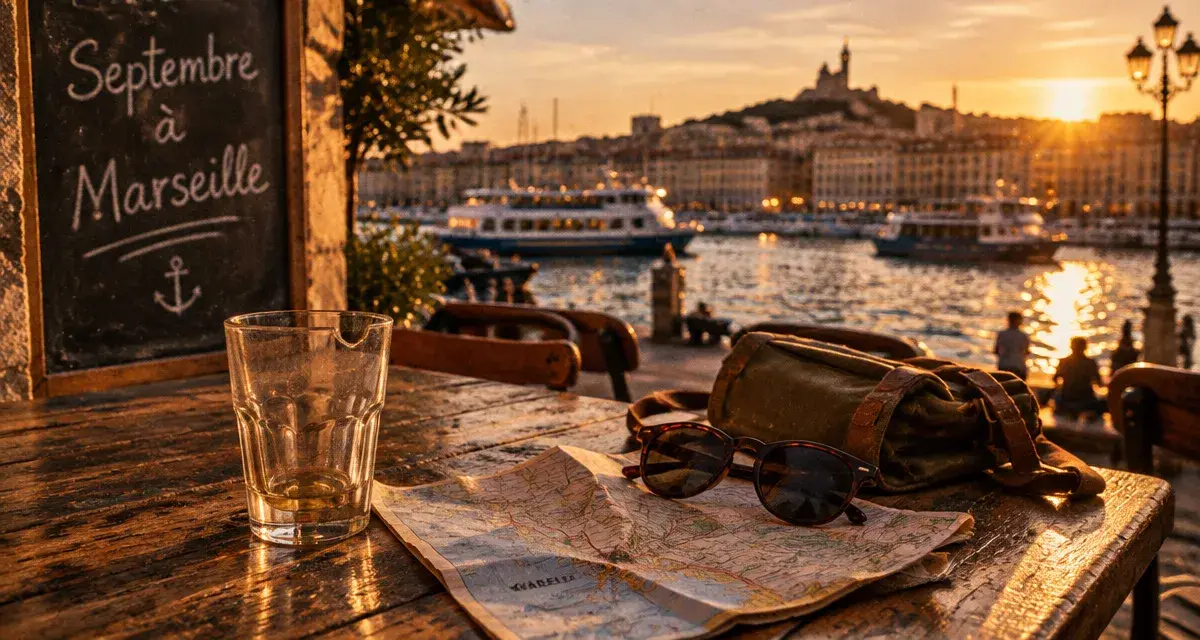 Quand visiter Marseille : Septembre au Vieux-Port, mer et ferries au golden hour